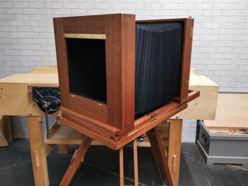 10×8 Mahogany Tailboard Camera with Tripod